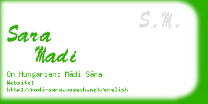 sara madi business card